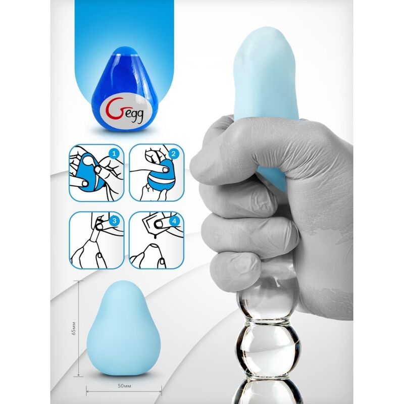 G-VIBE - REUSABLE TEXTURED MASTURBATOR EGG BLUE