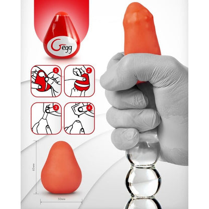 G-VIBE - REUSABLE TEXTURED MASTURBATOR EGG RED