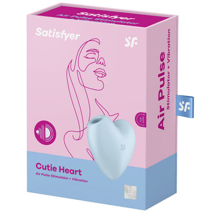 SATISFYER - CUTIE HEART AIR PULSE STIMULATOR & VIBRATOR BLUE