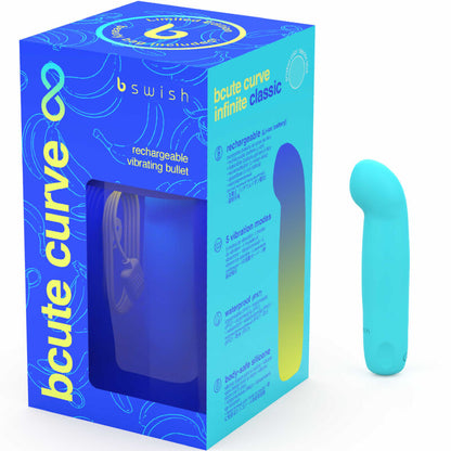 B SWISH - BCUTE CURVE INFINITE CLASSIC LIMITED EDITION BLUE SILICONE RECHARGEABLE VIBRATOR