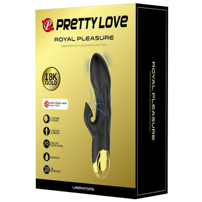 PRETTY LOVE - BLACK RECHARGEABLE GOLD PLATED LUXURY VIBRATOR