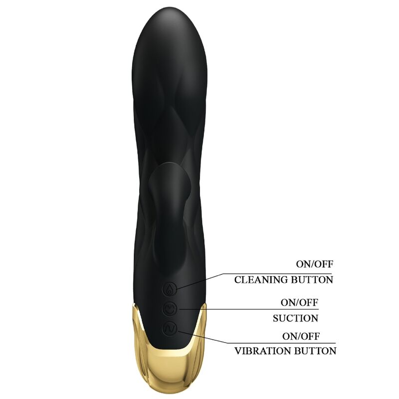 PRETTY LOVE - BLACK RECHARGEABLE GOLD PLATED LUXURY VIBRATOR