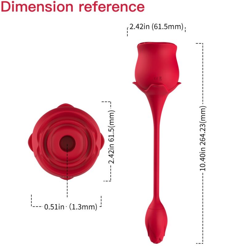 ARMONY - ROSE LICKING VIBRATING DE CLIT & VIBRATOR 10 MODES RED