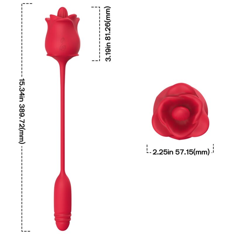 ARMONY - ROSE 3 IN 1, STIMULATOR, SUCTION AND UP&DOWN WITH RED TAIL