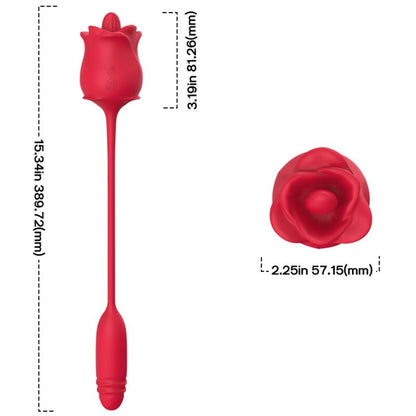 ARMONY - ROSE 3 IN 1, STIMULATOR, SUCTION AND UP&DOWN WITH RED TAIL