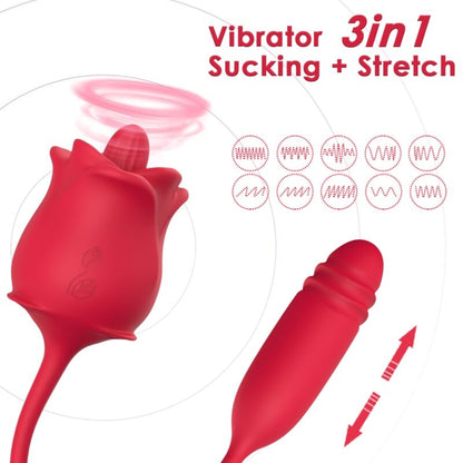 ARMONY - ROSE 3 IN 1, STIMULATOR, SUCTION AND UP&DOWN WITH RED TAIL