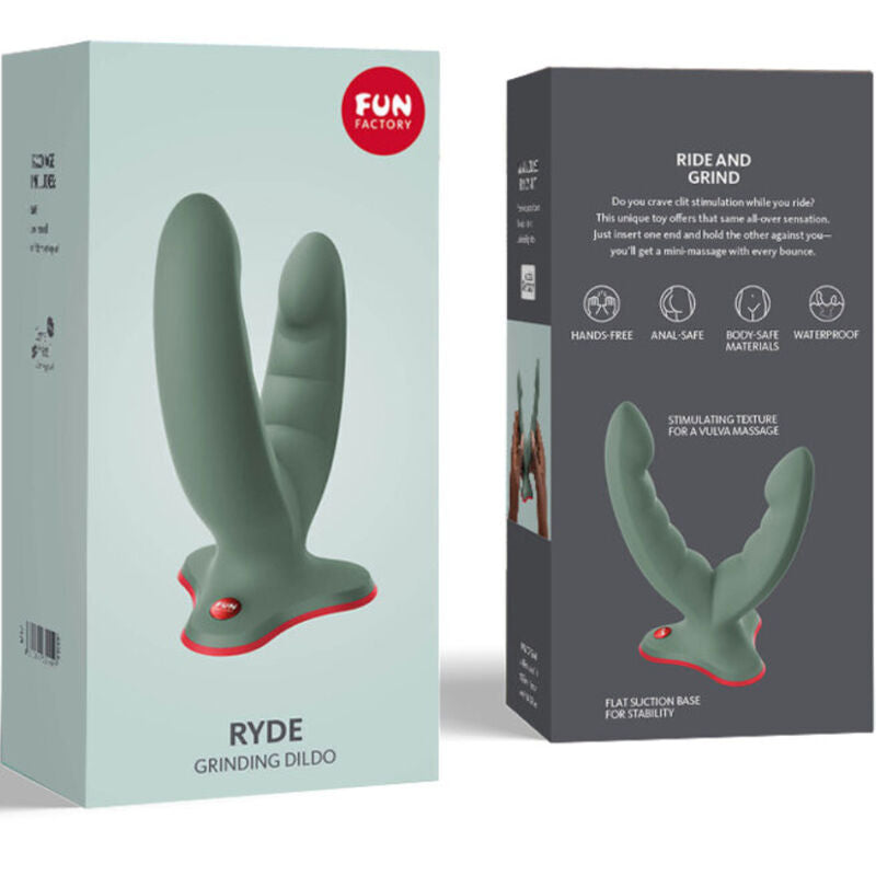 FUN FACTORY - RYDE DOUBLE DILDO & MASSAGER GREEN