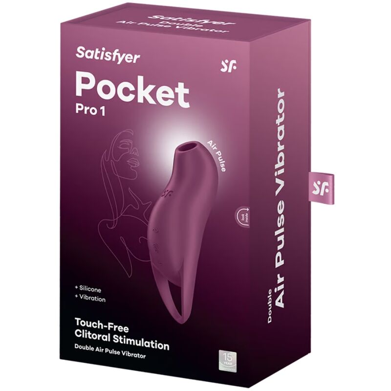 SATISFYER - POCKET PRO 1 CLITORIS STIMULATOR GARNET