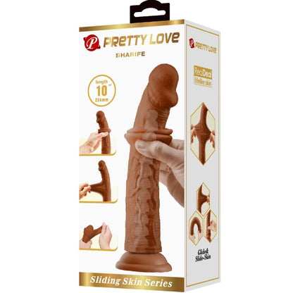 PRETTY LOVE - SHARIFE REALISTIC DILDO 25 CM BROWN