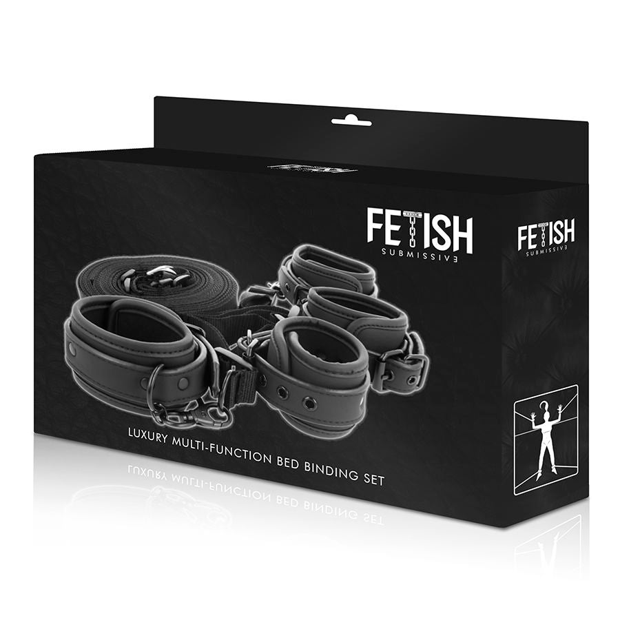 FETISH SUBMISSIVE - SET OF HANDCUFFS AND TIES WITH NOPRENE LINING