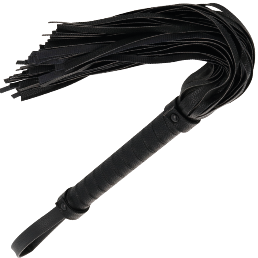 DARKNESS - BLACK BONDAGE WHIP 42CM LEATHER